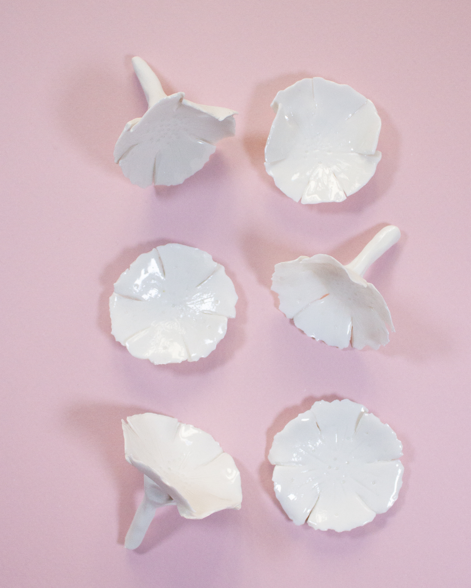 Edition Sora . 6 fleurs de porcelaine
